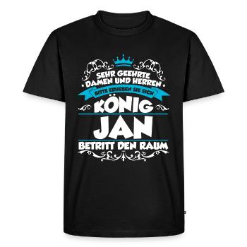 Jan Name Design - Männer Premium Bio T-Shirt - Schwarz - Vorne - Nico (187cm)