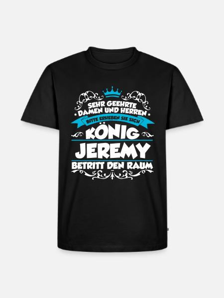 Jeremy Name Design - Männer Premium Bio T-Shirt - Schwarz