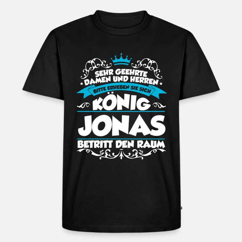 Jonas Name Design - Männer Premium Bio T-Shirt - Schwarz