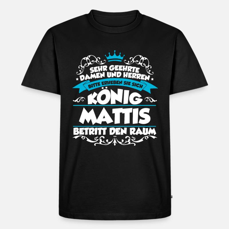 Mattis Name Design - Männer Premium Bio T-Shirt - Schwarz