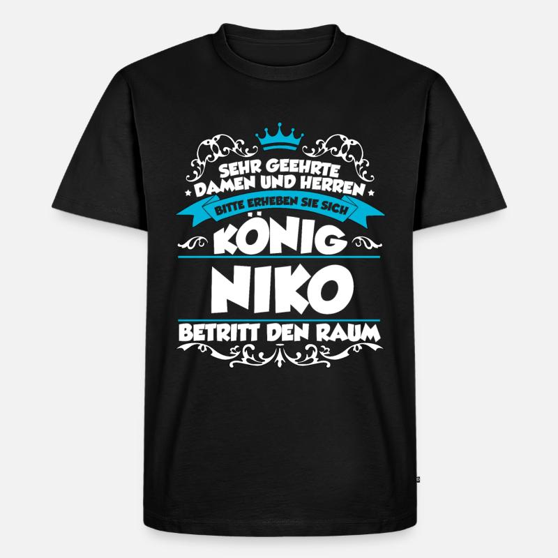 Niko Name Design - Männer Premium Bio T-Shirt - Schwarz