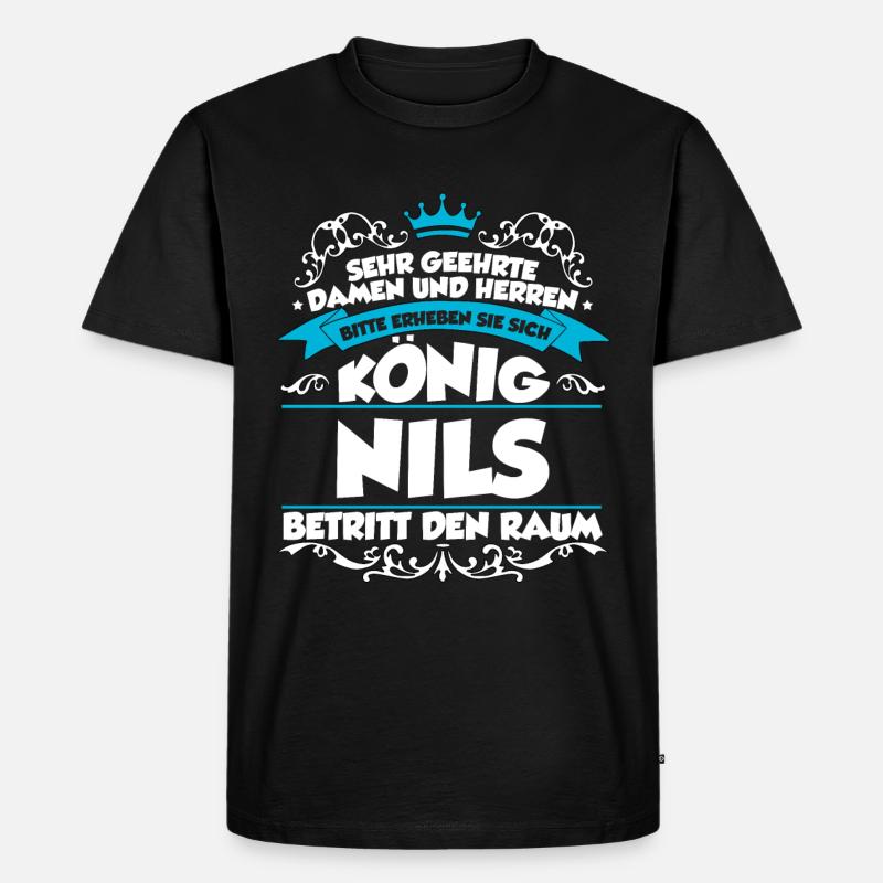 Nils Name Design - Männer Premium Bio T-Shirt - Schwarz