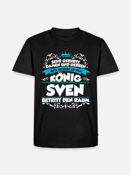 Sven Name Design - Männer Premium Bio T-Shirt - Schwarz