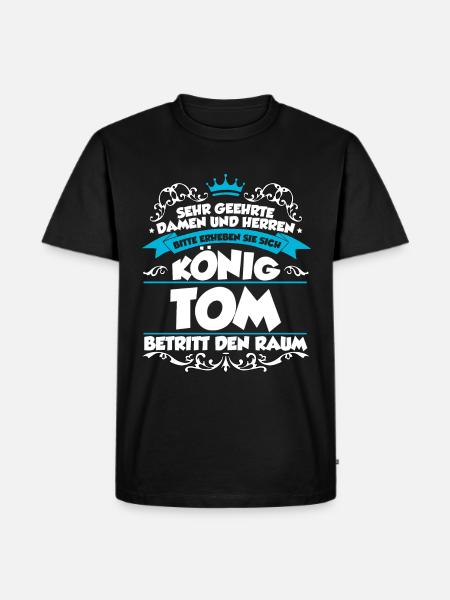 Tom Name Design - Männer Premium Bio T-Shirt - Schwarz