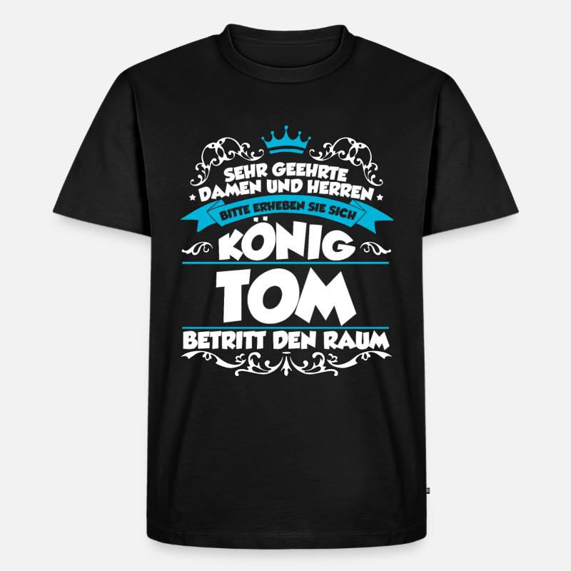 Tom Name Design - Männer Premium Bio T-Shirt - Schwarz