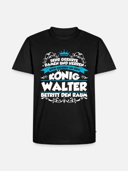 Walter Name Design - Männer Premium Bio T-Shirt - Schwarz