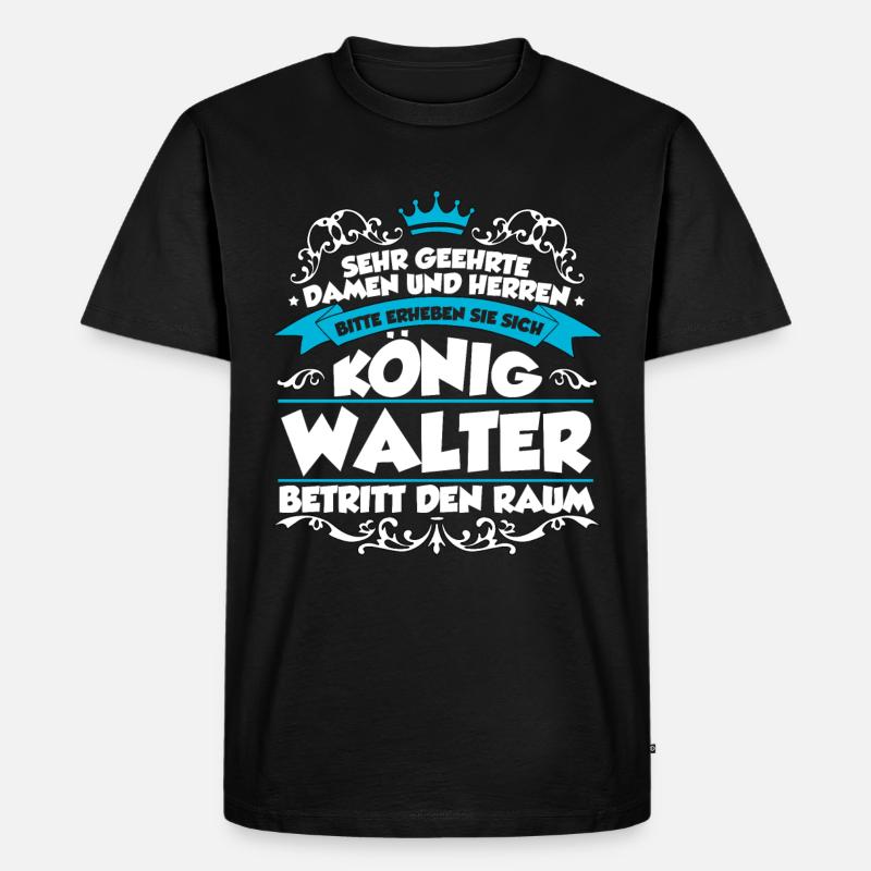 Walter Name Design - Männer Premium Bio T-Shirt - Schwarz