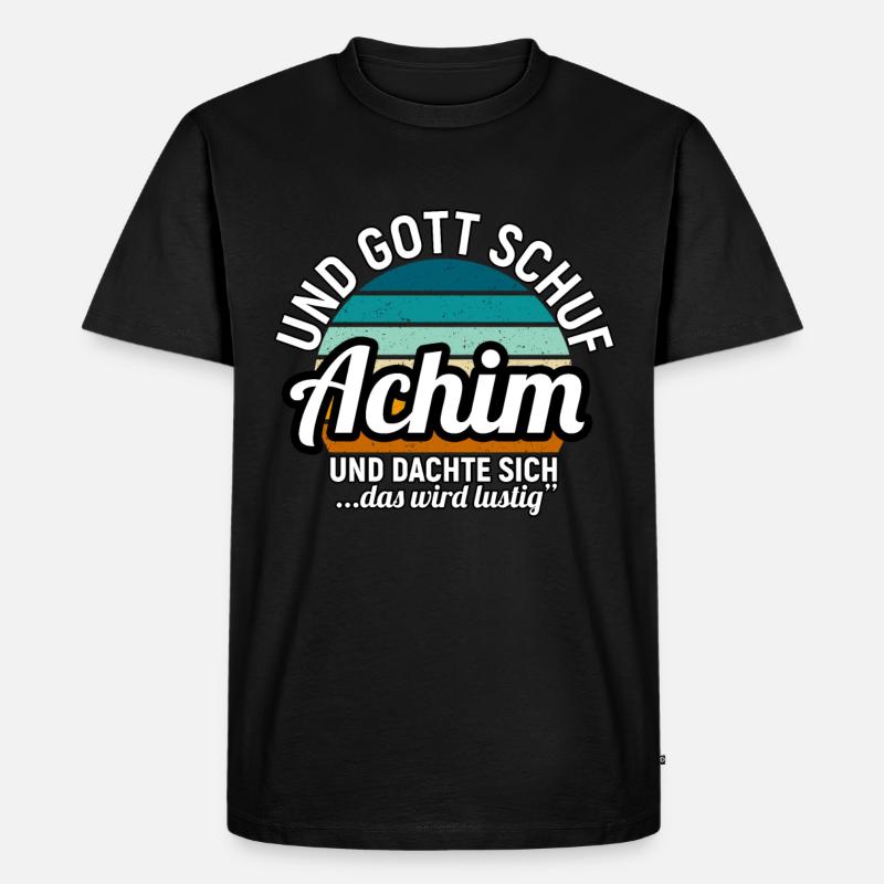 Achim - Männer Premium Bio T-Shirt - Schwarz