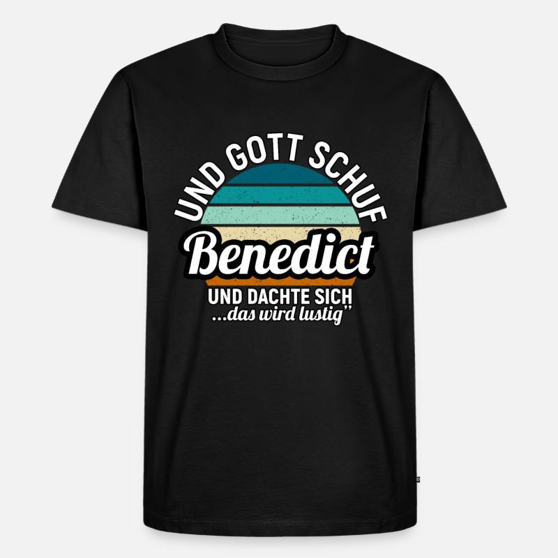 Benjamin - Männer Premium Bio T-Shirt - Schwarz