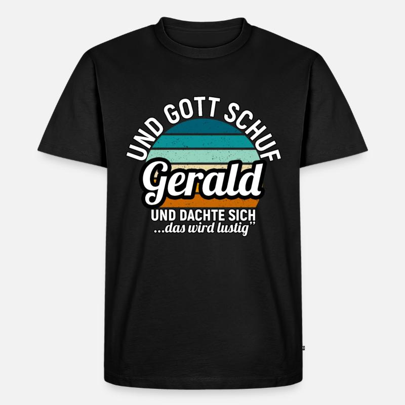 Gerald - Männer Premium Bio T-Shirt - Schwarz