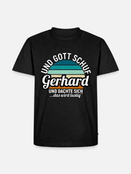 Gerhard - Männer Premium Bio T-Shirt - Schwarz