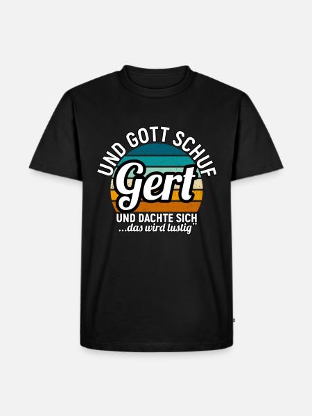 Gert - Männer Premium Bio T-Shirt - Schwarz