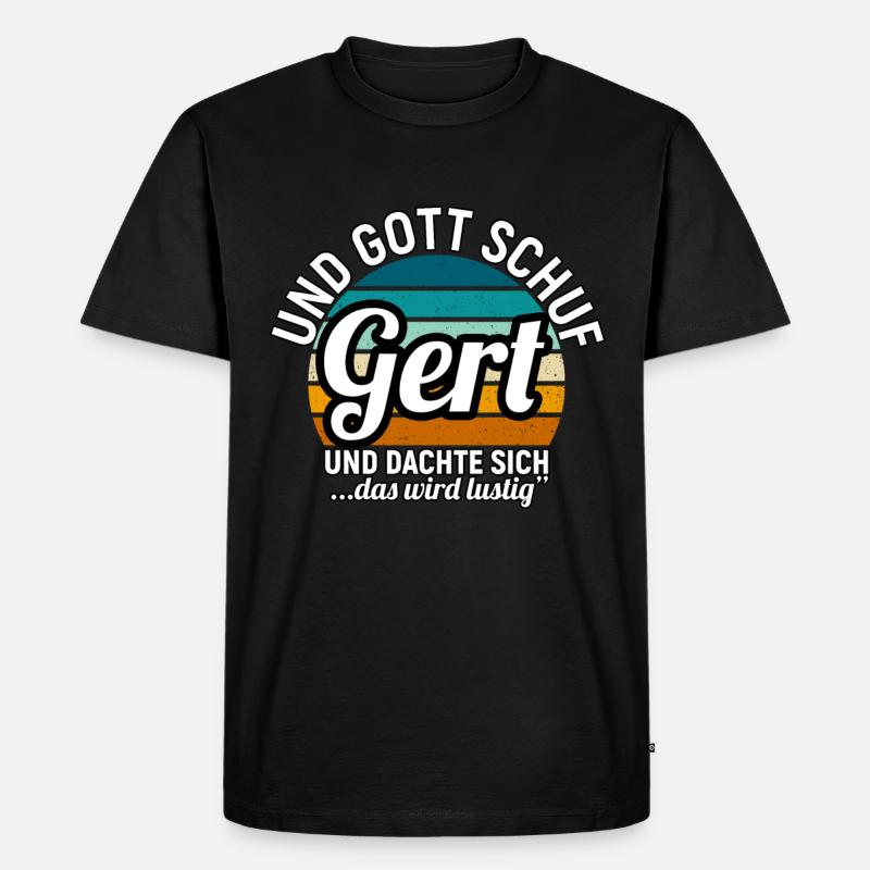 Gert - Männer Premium Bio T-Shirt - Schwarz