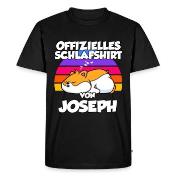 Offizielles Schlafshirt Von Joseph - Männer Premium Bio T-Shirt - Schwarz - Vorne - Nico (187cm)