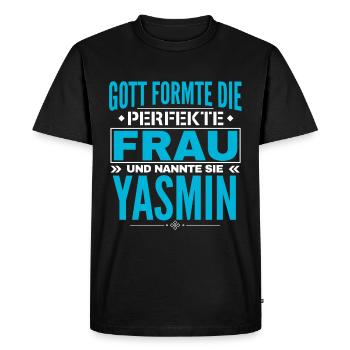 Yasmin Name Design - Men's Premium Organic T-Shirt - black - Front - Nico (187cm)