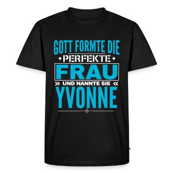 Yvonne Name Design - Men's Premium Organic T-Shirt - black - Front - Nico (187cm)