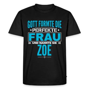 Zoe Name Design - Men's Premium Organic T-Shirt - black - Front - Nico (187cm)