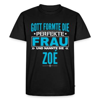 Zoé Name Design - Men's Premium Organic T-Shirt - black - Front - Nico (187cm)
