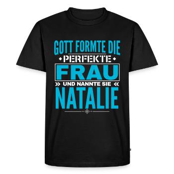 Conception du nom de Natalie - T-shirt Premium bio Homme - noir - Devant - Nico (187cm)