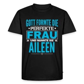 Aileen Name Design - Men's Premium Organic T-Shirt - black - Front - Nico (187cm)