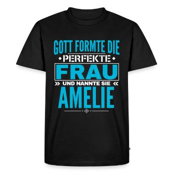 Conception du nom d’Amélie - T-shirt Premium bio Homme - noir - Devant - Nico (187cm)