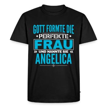 Conception du nom Angelica - T-shirt Premium bio Homme - noir - Devant - Nico (187cm)