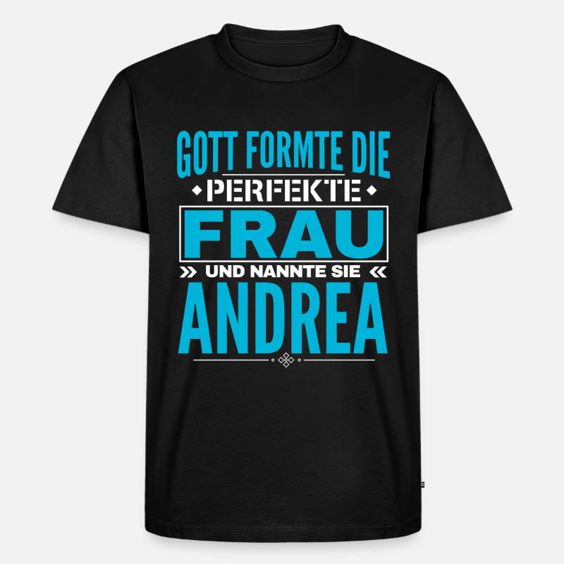 Andrea Name Design - Männer Premium Bio T-Shirt - Schwarz