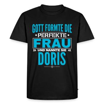Doris Name Design - Men's Premium Organic T-Shirt - black - Front - Nico (187cm)