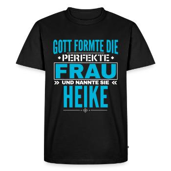 Heike Name Design - Men's Premium Organic T-Shirt - black - Front - Nico (187cm)