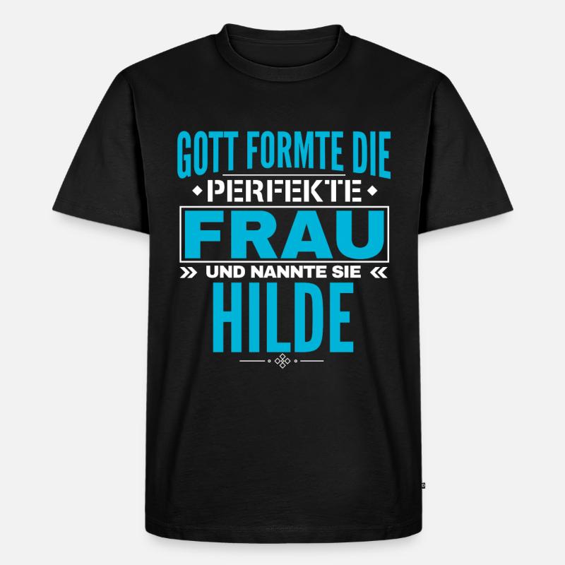 Hilde Name Design - Männer Premium Bio T-Shirt - Schwarz