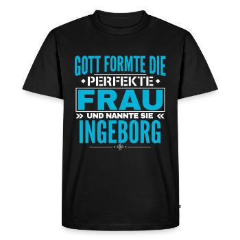 Conception du nom d’Ingeborg - T-shirt Premium bio Homme - noir - Devant - Nico (187cm)
