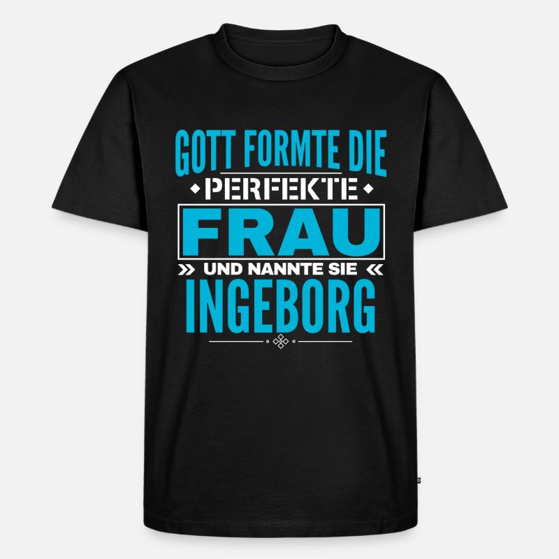Ingeborg Name Design - Männer Premium Bio T-Shirt - Schwarz