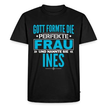 Conception du nom d’Ines - T-shirt Premium bio Homme - noir - Devant - Nico (187cm)
