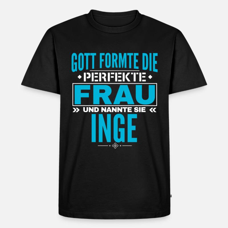 Inge Name Design - Männer Premium Bio T-Shirt - Schwarz