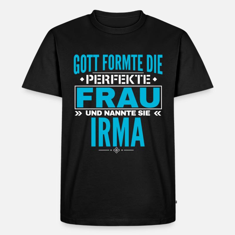 Irma Name Design - Männer Premium Bio T-Shirt - Schwarz