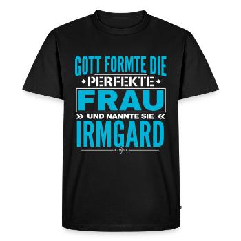 Irmgard Name Design - Men's Premium Organic T-Shirt - black - Front - Nico (187cm)
