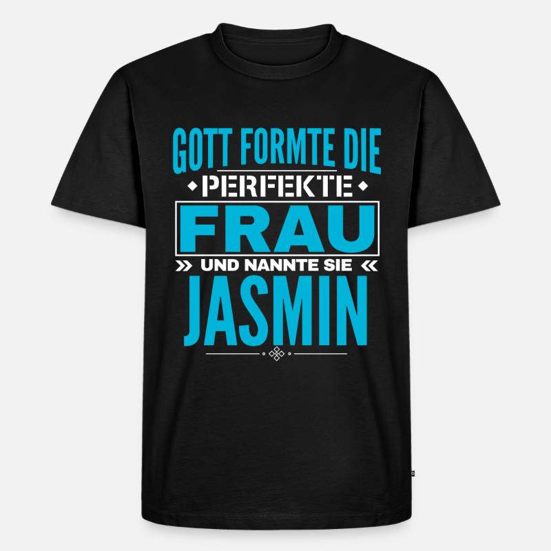 Jasmin Name Design - Männer Premium Bio T-Shirt - Schwarz