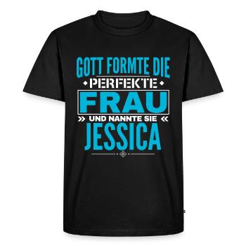 Conception du nom Jessica - T-shirt Premium bio Homme - noir - Devant - Nico (187cm)