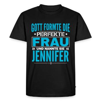 Conception du nom Jennifer - T-shirt Premium bio Homme - noir - Devant - Nico (187cm)