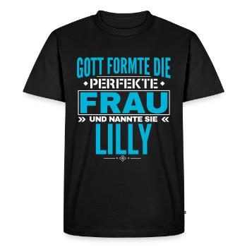 Lilly Name Design - Men's Premium Organic T-Shirt - black - Front - Nico (187cm)