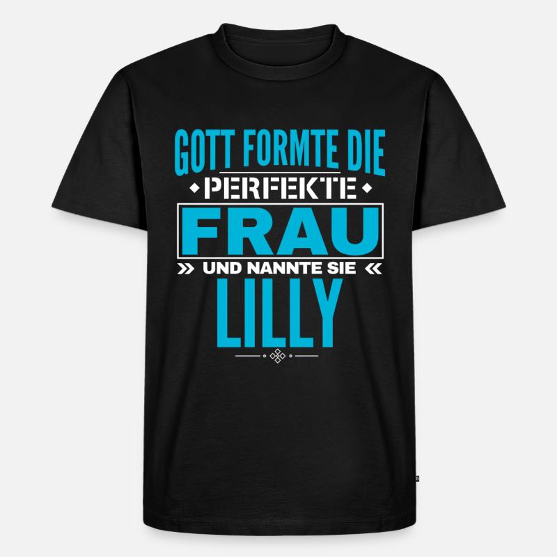 Lilly Name Design - Männer Premium Bio T-Shirt - Schwarz