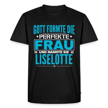 Liselotte Name Design - Men's Premium Organic T-Shirt - black - Front - Nico (187cm)