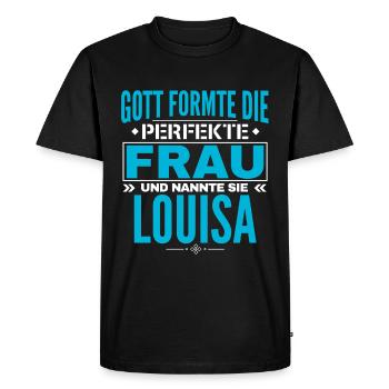 Conception du nom Louisa - T-shirt Premium bio Homme - noir - Devant - Nico (187cm)