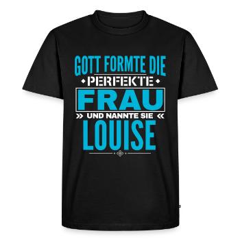 Conception du nom Louise - T-shirt Premium bio Homme - noir - Devant - Nico (187cm)