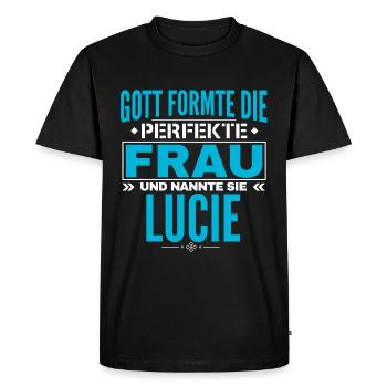 Lucie Name Design - Men's Premium Organic T-Shirt - black - Front - Nico (187cm)