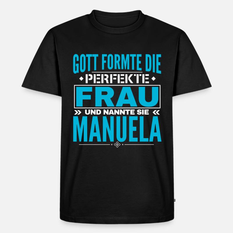 Manuela Name Design - Männer Premium Bio T-Shirt - Schwarz