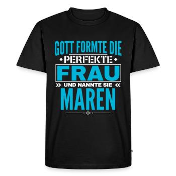 Conception du nom Maren - T-shirt Premium bio Homme - noir - Devant - Nico (187cm)
