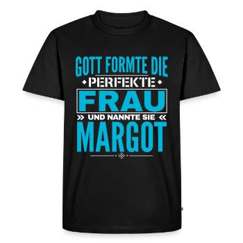 Conception du nom Margot - T-shirt Premium bio Homme - noir - Devant - Nico (187cm)