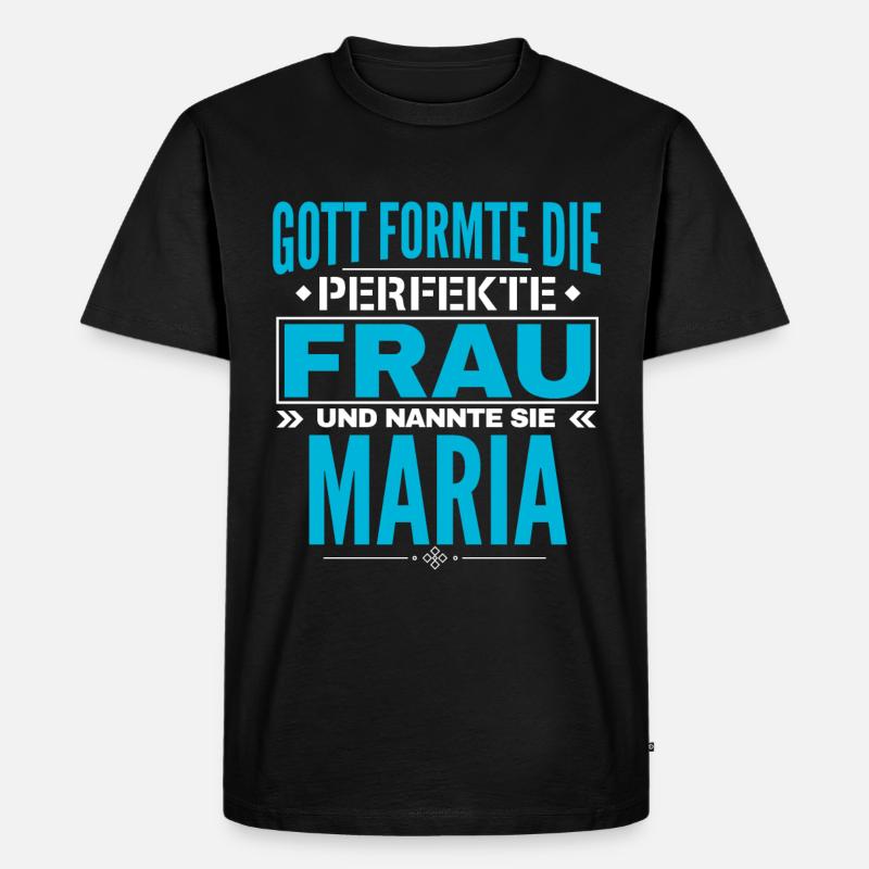 Maria Name Design - Männer Premium Bio T-Shirt - Schwarz
