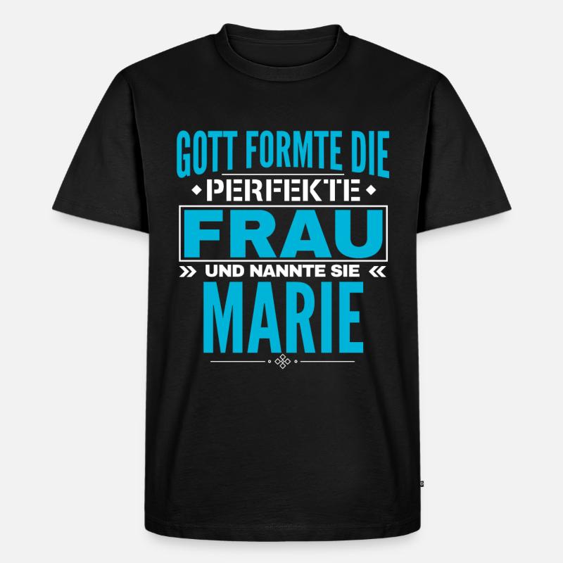 Marie Name Design - Männer Premium Bio T-Shirt - Schwarz